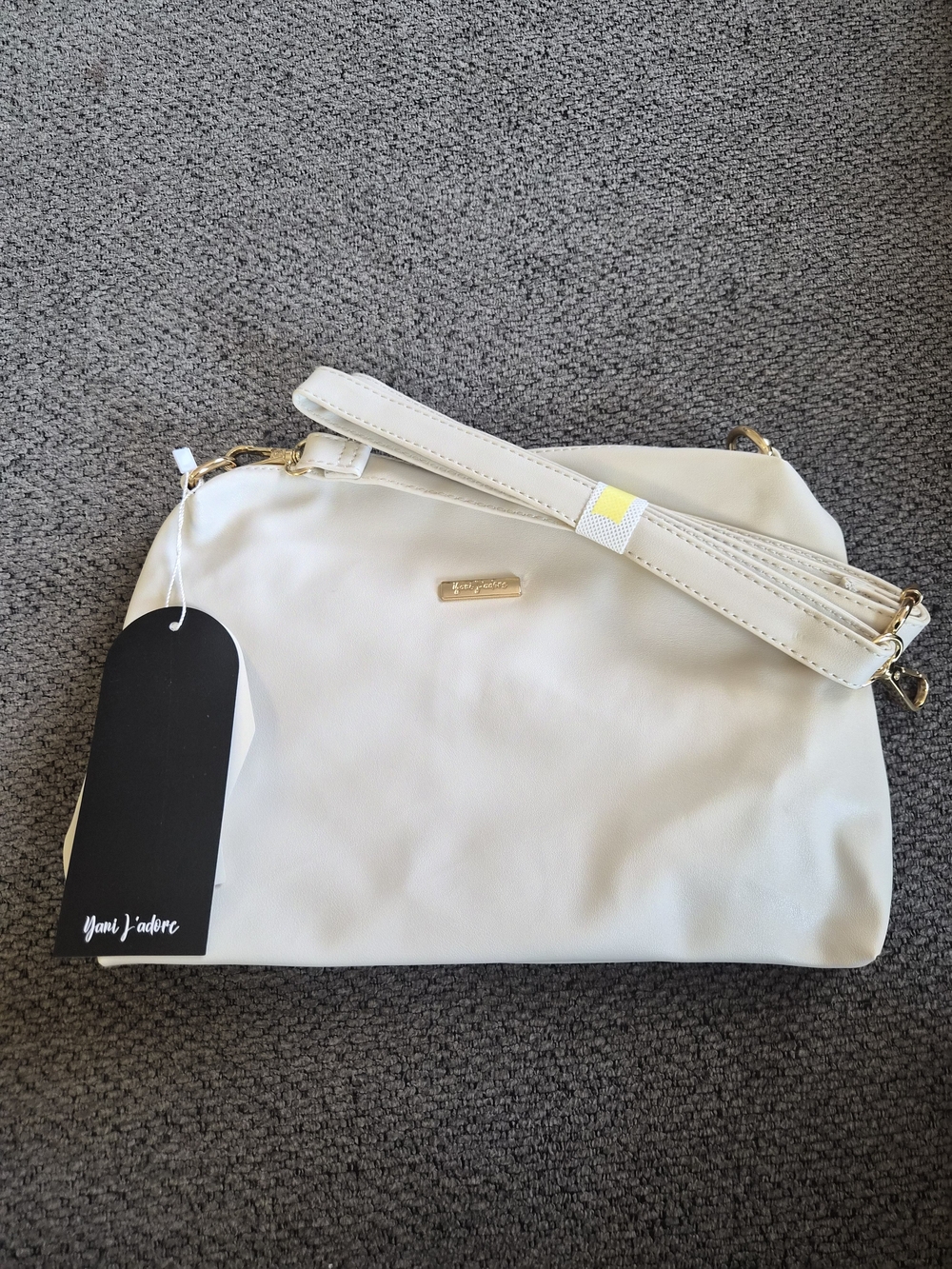 White Crossbody Bag by - Cream Shoulder Purse